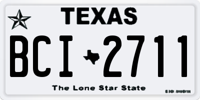 TX license plate BCI2711