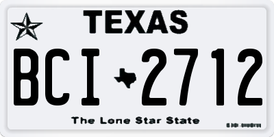 TX license plate BCI2712