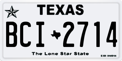 TX license plate BCI2714