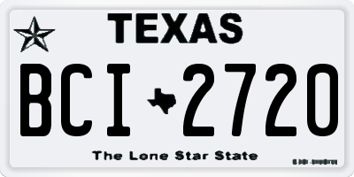 TX license plate BCI2720
