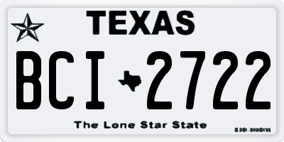 TX license plate BCI2722