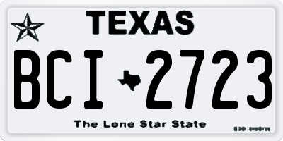 TX license plate BCI2723