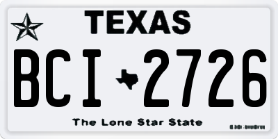 TX license plate BCI2726