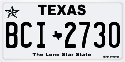 TX license plate BCI2730