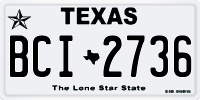 TX license plate BCI2736