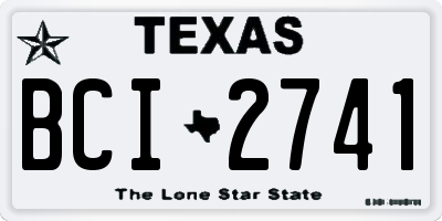 TX license plate BCI2741