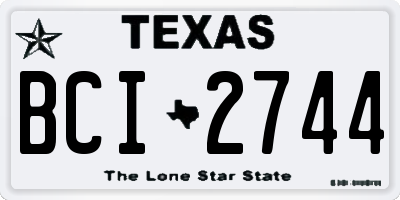 TX license plate BCI2744