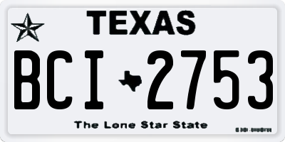 TX license plate BCI2753