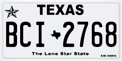 TX license plate BCI2768