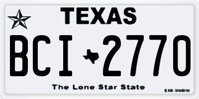 TX license plate BCI2770