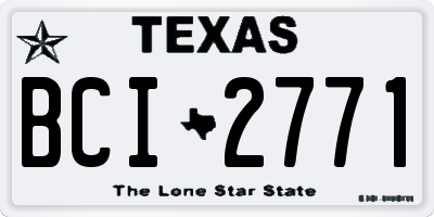 TX license plate BCI2771