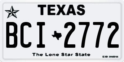 TX license plate BCI2772