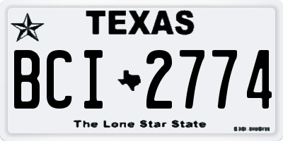 TX license plate BCI2774