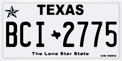 TX license plate BCI2775