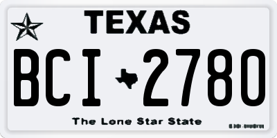 TX license plate BCI2780