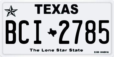 TX license plate BCI2785