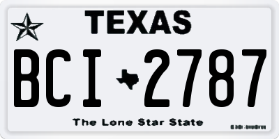 TX license plate BCI2787