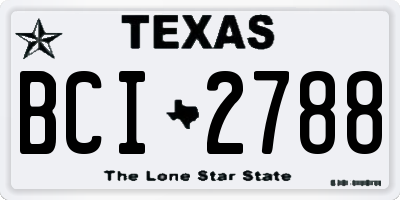 TX license plate BCI2788
