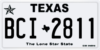 TX license plate BCI2811