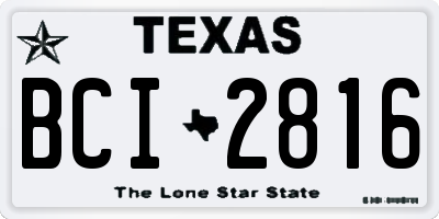 TX license plate BCI2816