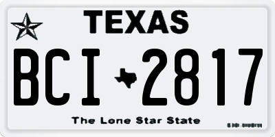 TX license plate BCI2817