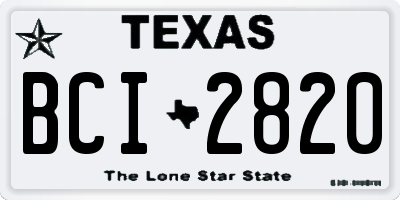 TX license plate BCI2820
