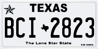 TX license plate BCI2823