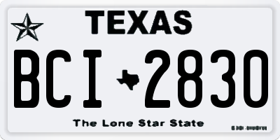 TX license plate BCI2830