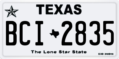 TX license plate BCI2835