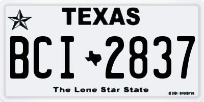 TX license plate BCI2837