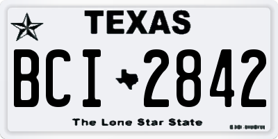 TX license plate BCI2842