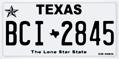 TX license plate BCI2845