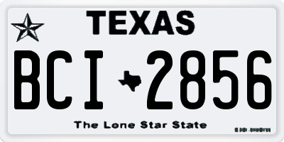 TX license plate BCI2856