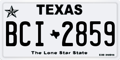 TX license plate BCI2859