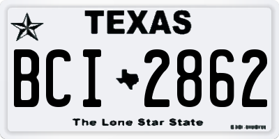 TX license plate BCI2862