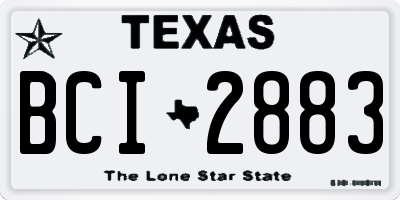 TX license plate BCI2883