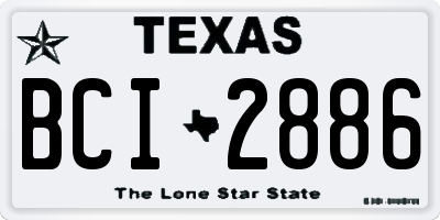 TX license plate BCI2886