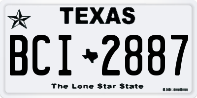 TX license plate BCI2887