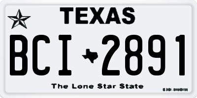 TX license plate BCI2891