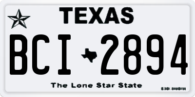 TX license plate BCI2894