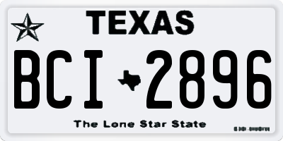 TX license plate BCI2896