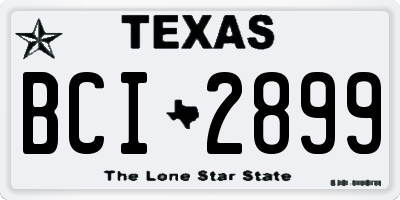 TX license plate BCI2899