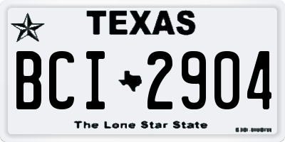 TX license plate BCI2904