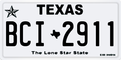 TX license plate BCI2911