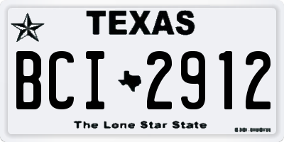 TX license plate BCI2912