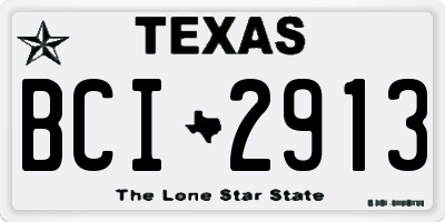 TX license plate BCI2913