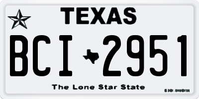 TX license plate BCI2951