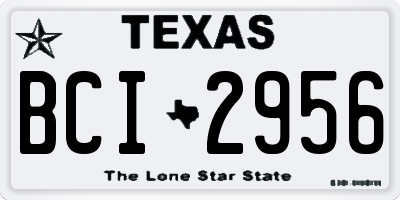 TX license plate BCI2956