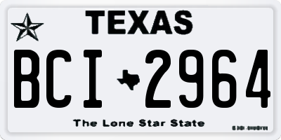 TX license plate BCI2964