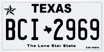TX license plate BCI2969